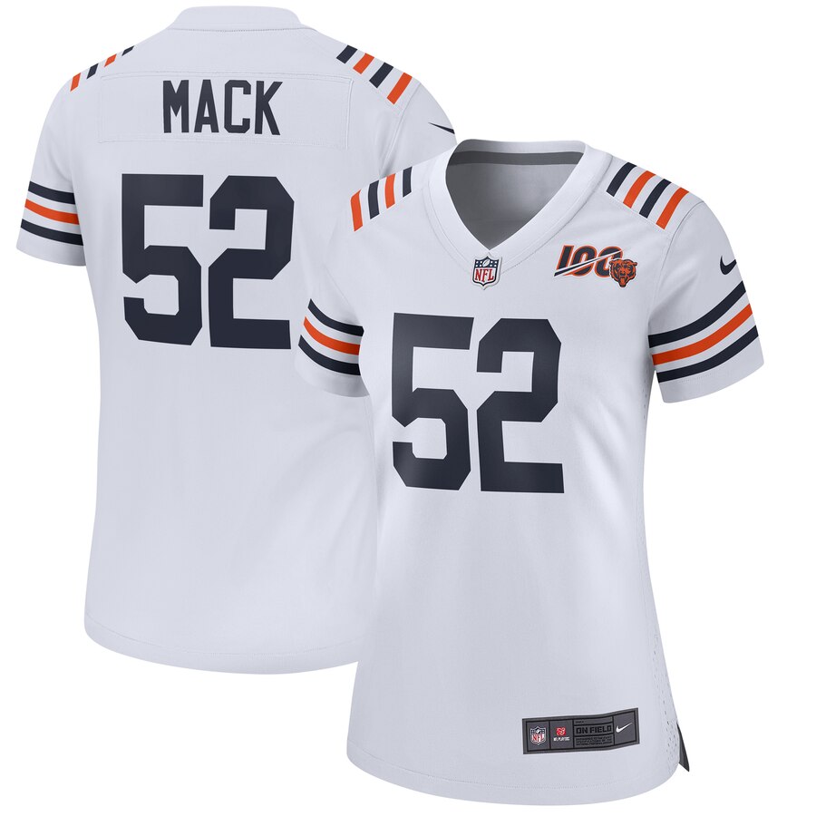 Khalil Mack Chicago Bears Nike Womens 2019 100th Season Alternate Classic Game Jersey White 