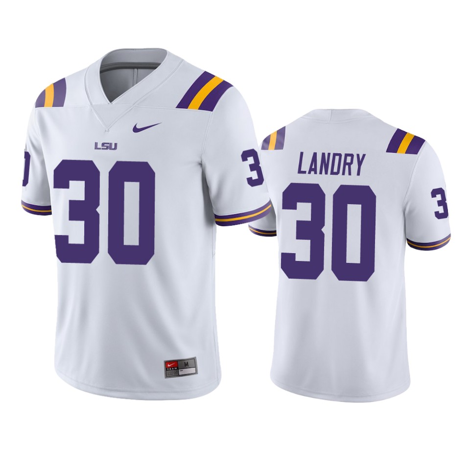 LaRon Landry LSU Tigers College Football White Men's Jersey ...