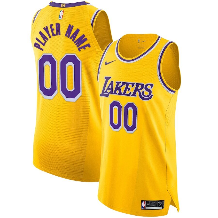 Los Angeles Lakers Nike Team Custom Authentic Jersey Yellow – Icon ...