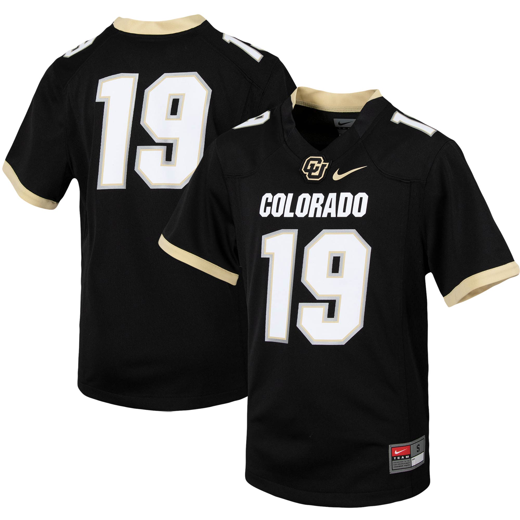 19 Colorado Buffaloes Youth Team Football Jersey Black Ctjersey.store
