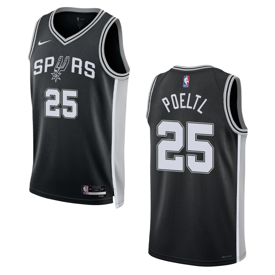 2022-23 Icon Edition San Antonio Spurs Jakob Poeltl Black Swingman ...