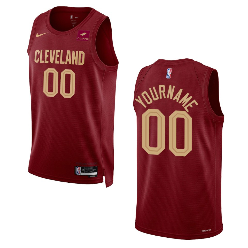 Custom Wine Icon 2022-23 Cleveland Cavaliers Swingman Jersey - Ctjersey ...