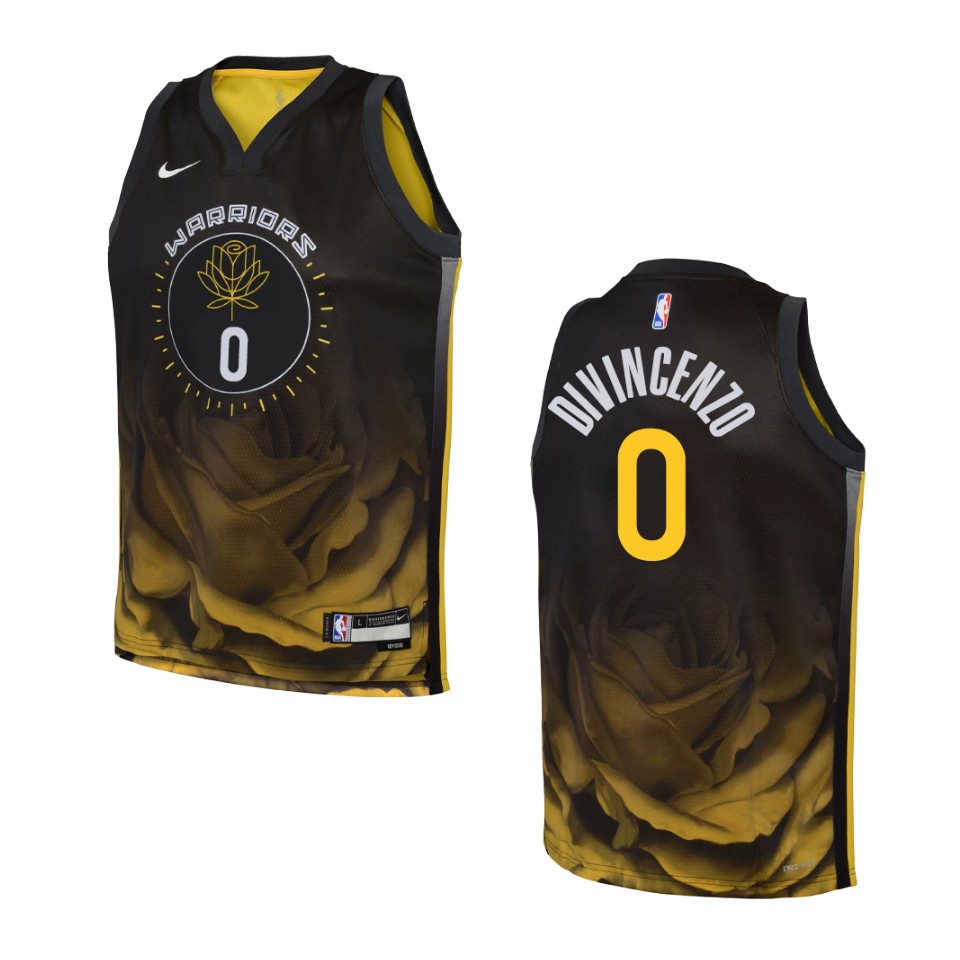 Youth Golden State Warriors 2022-23 City Edition Donte DiVincenzo Black ...